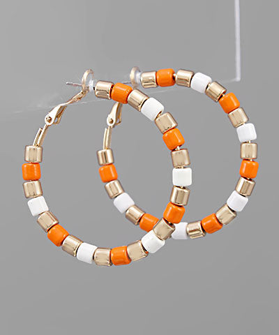 Color Coating Circle Hoops White/Orange