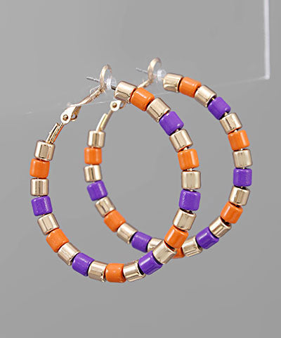 Color Coating Circle Hoops Orange/Purple