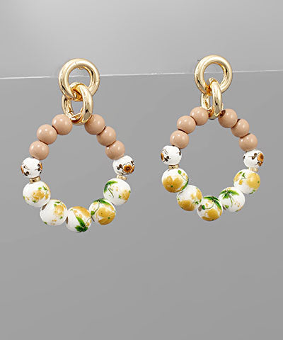 Ceramic Ball & Link Earrings