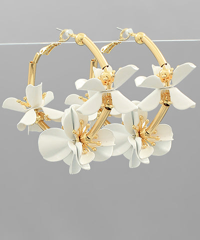 Flower Accent Hoops