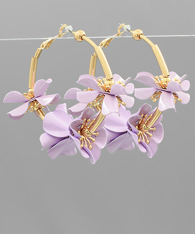 Flower Accent Hoops