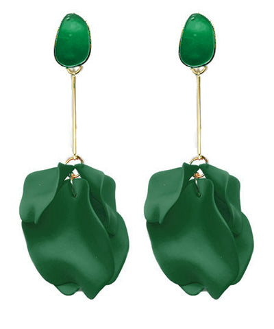 Color Petal Series Earrings - Emerald