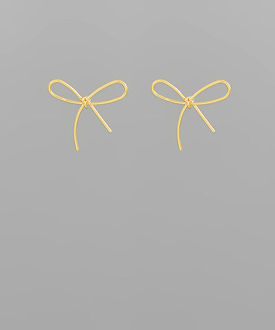 Ribbon Brass Earrings - Gold