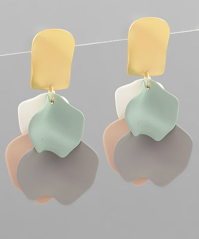 Two Tone Colored Petal Earrings