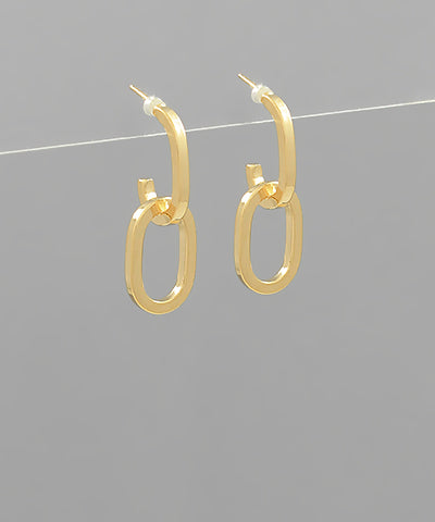Linked Oval Ring Earrings