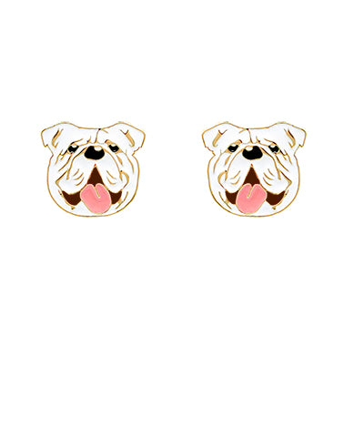 Bulldog Epoxy Stud Earrings