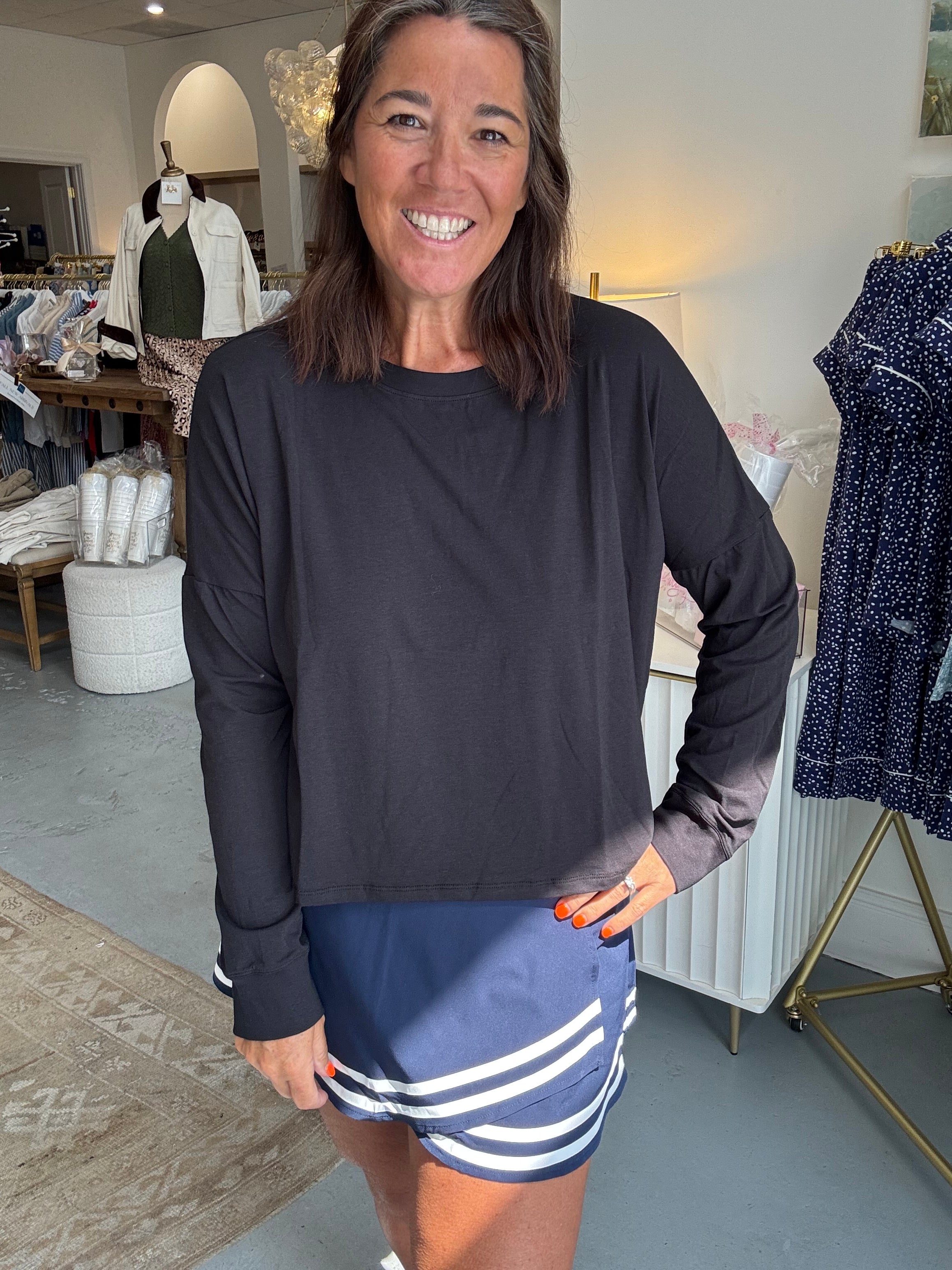 Longsleeve Boxy Tee I Black