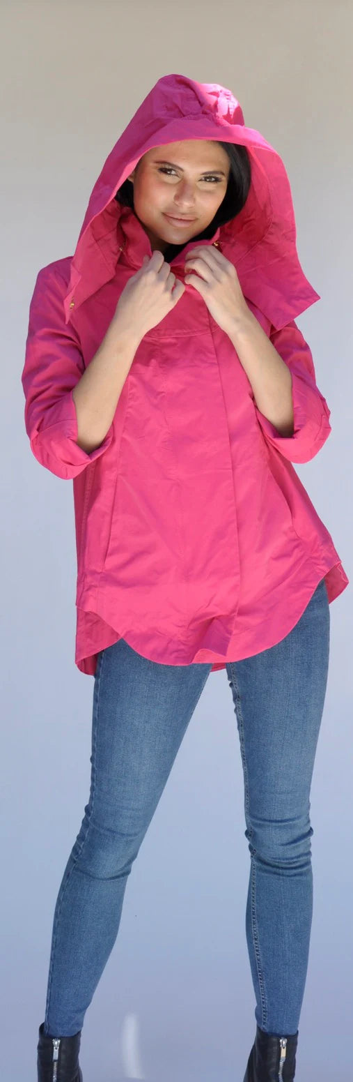 Savina A-Line Anorak Jacket Hot Pink