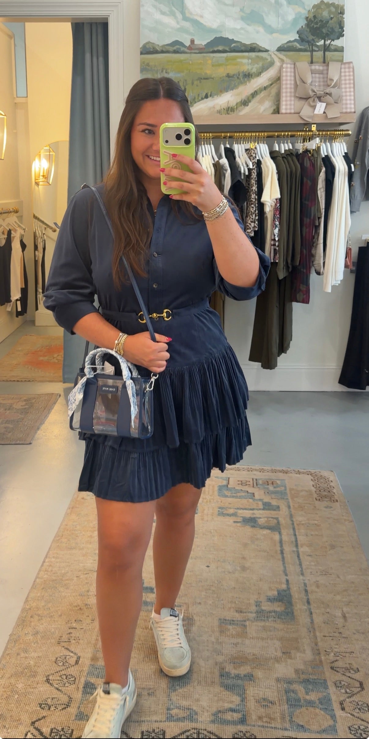 Button Down Shirt Collar Dress | Dark Indigo