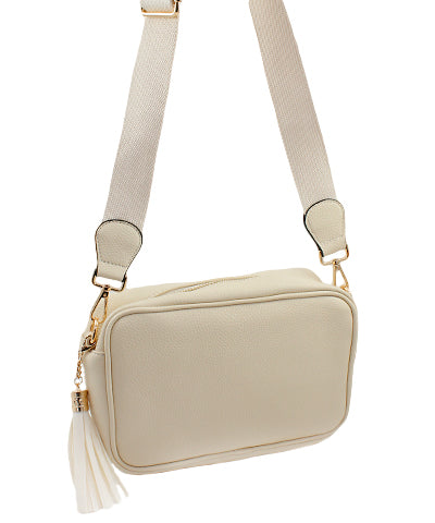 Solid Rectangle Crossbody Bag Ivory