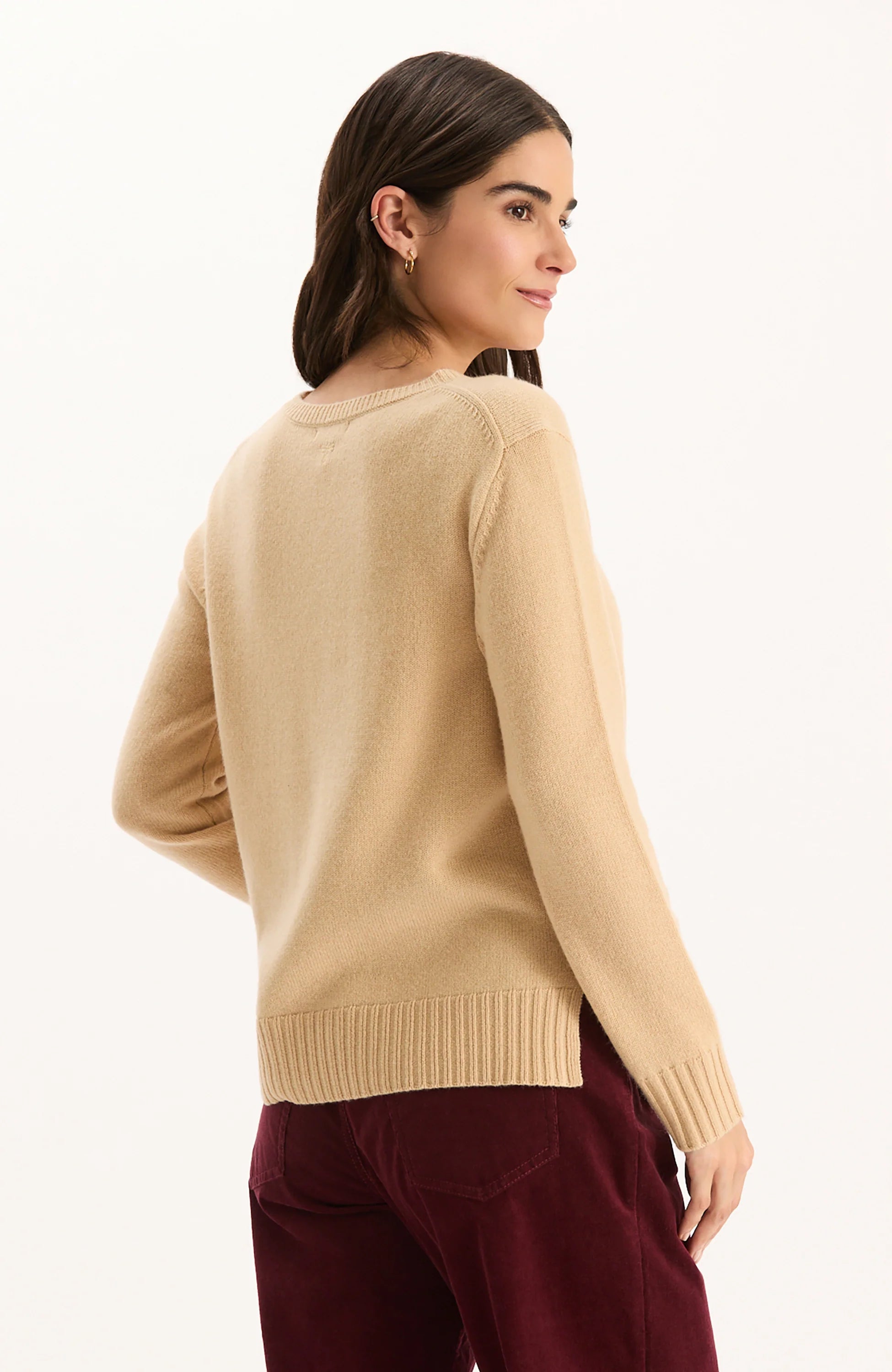 Cashmere Center Stitch Sweater | Eggshell