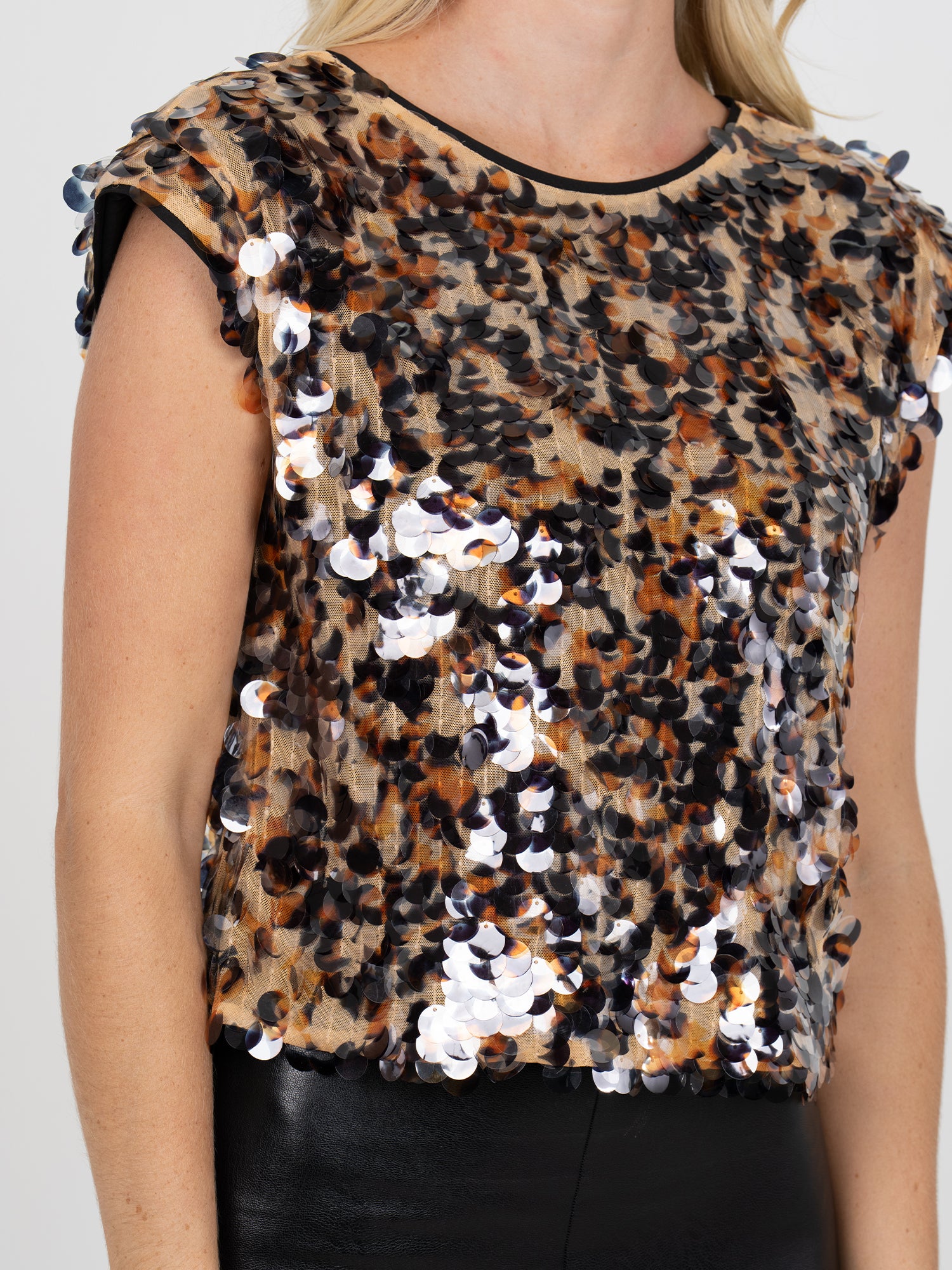 Hatti Tank | Tortoise Shell Sequin