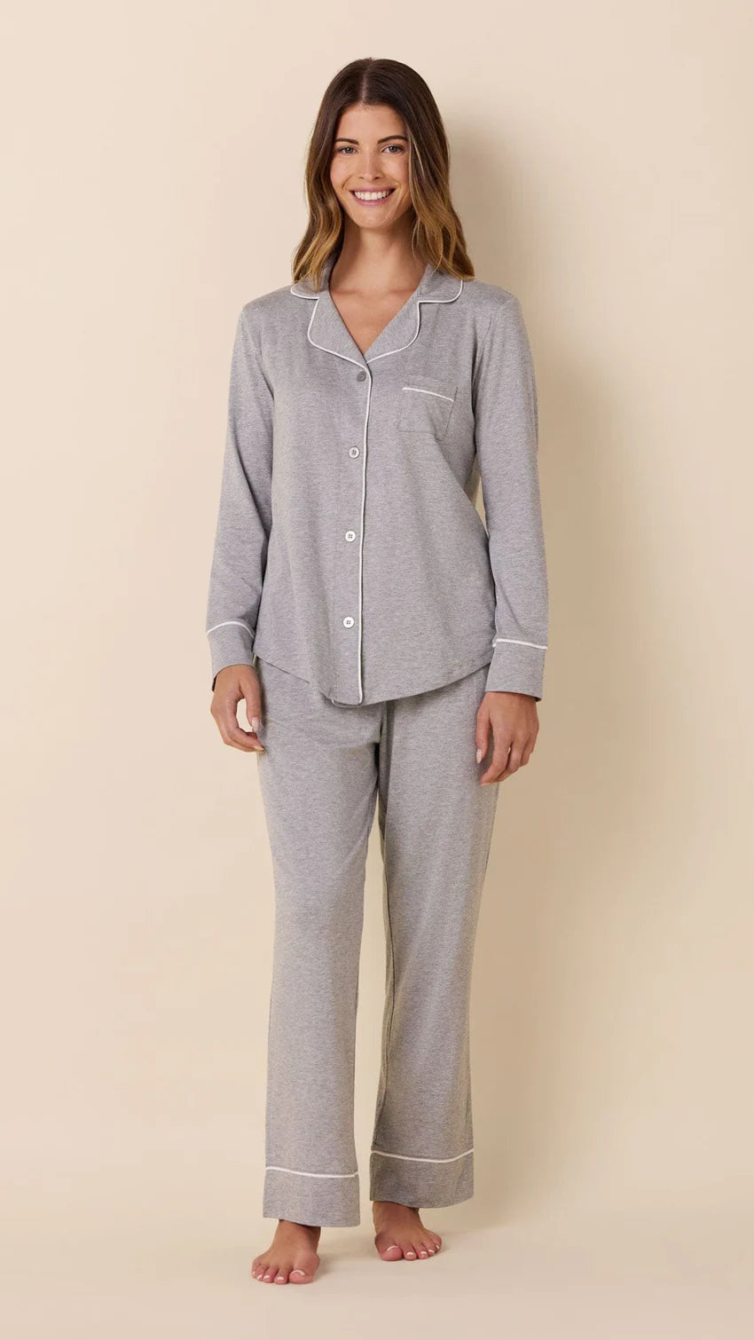 Pima Knit Pajamas | Heather Grey