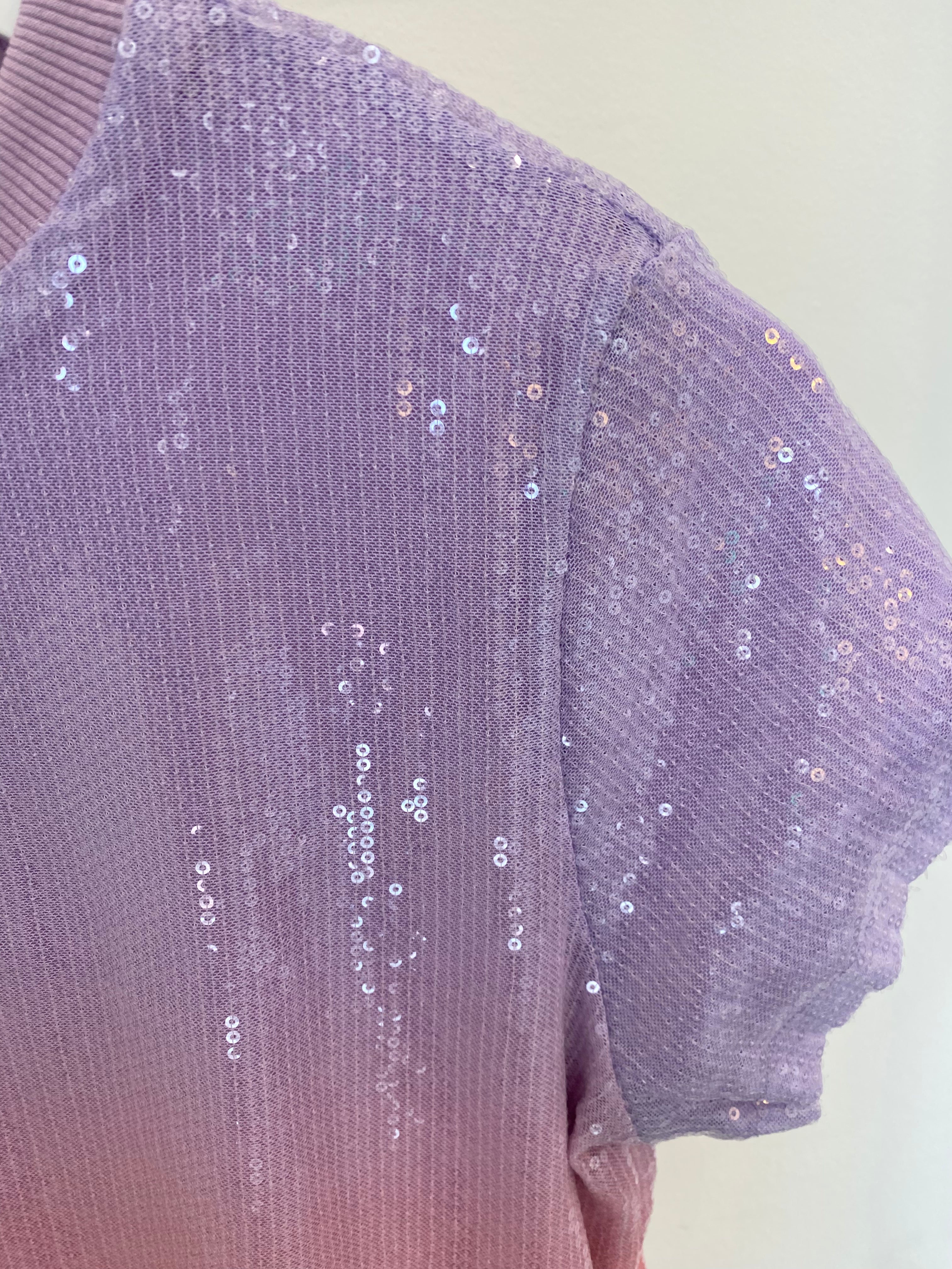 Ombre Sequin Knit Top Pink/Purple
