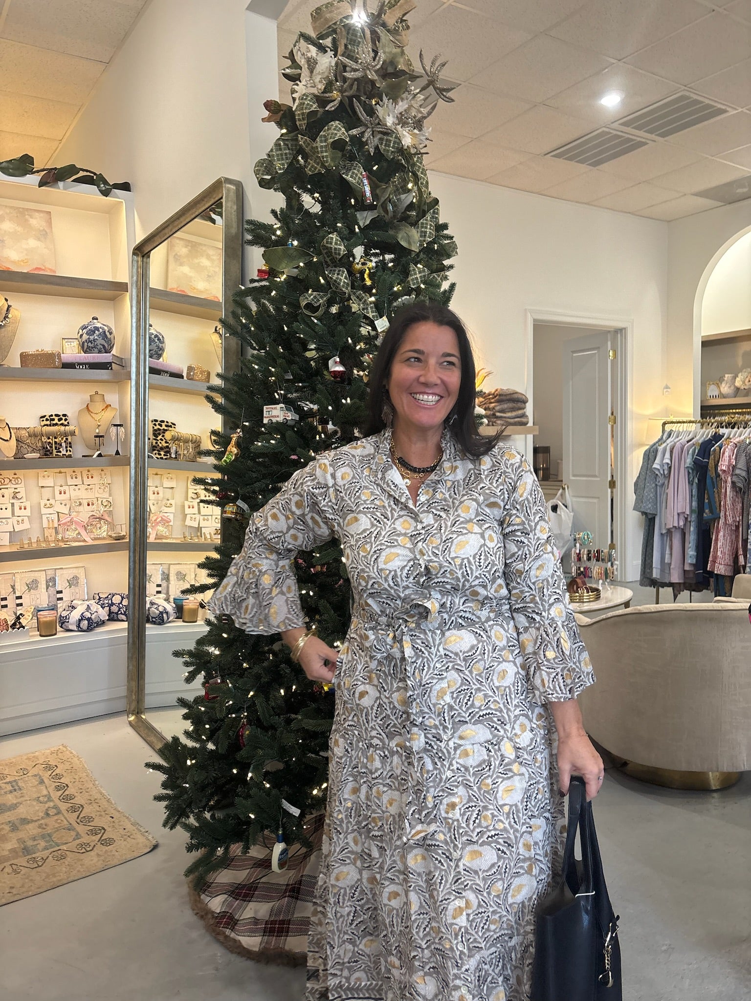 Ruffle Collar Bell Maxi | Birch