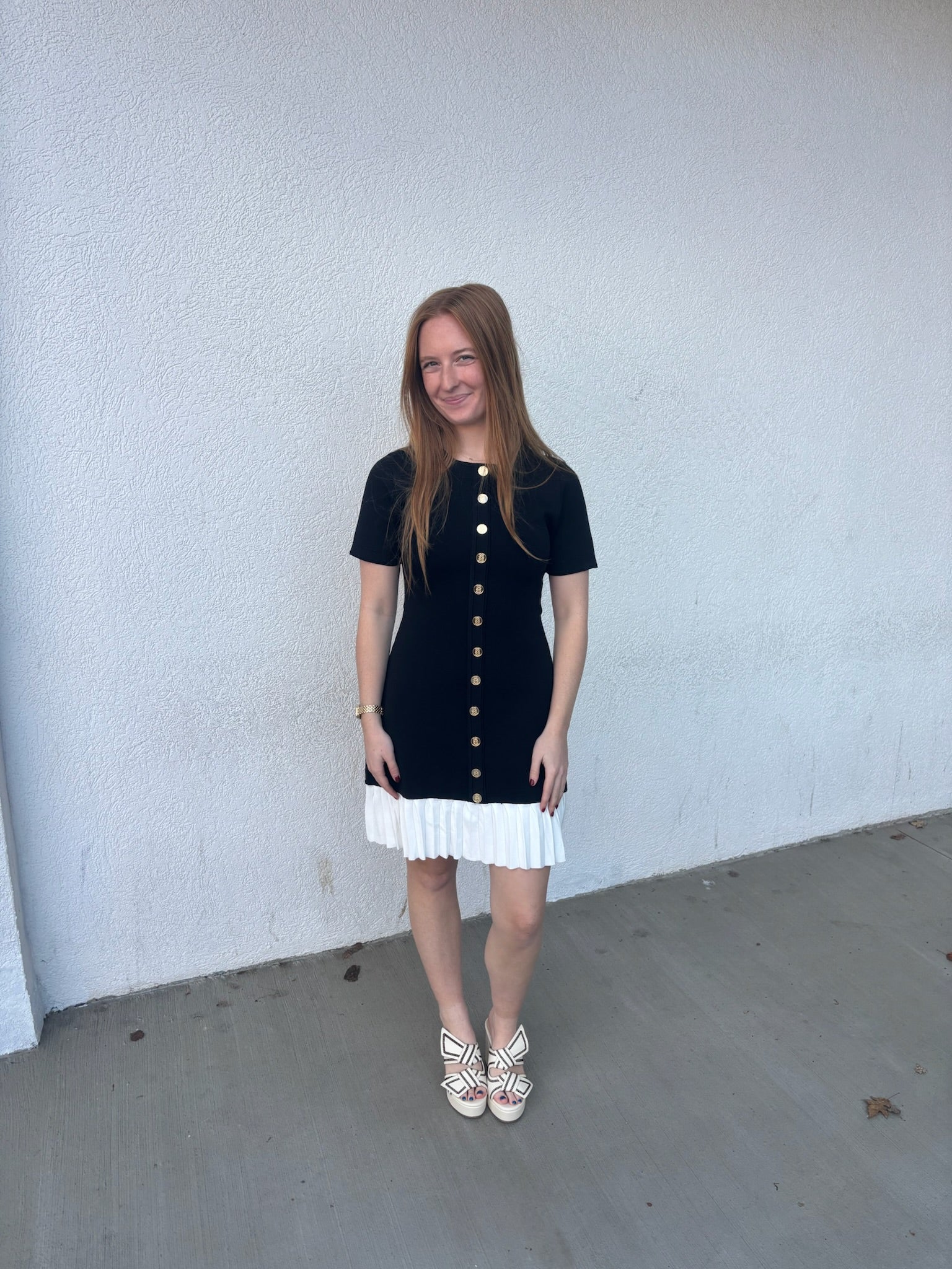 Bailey Button Detail Dress | Black