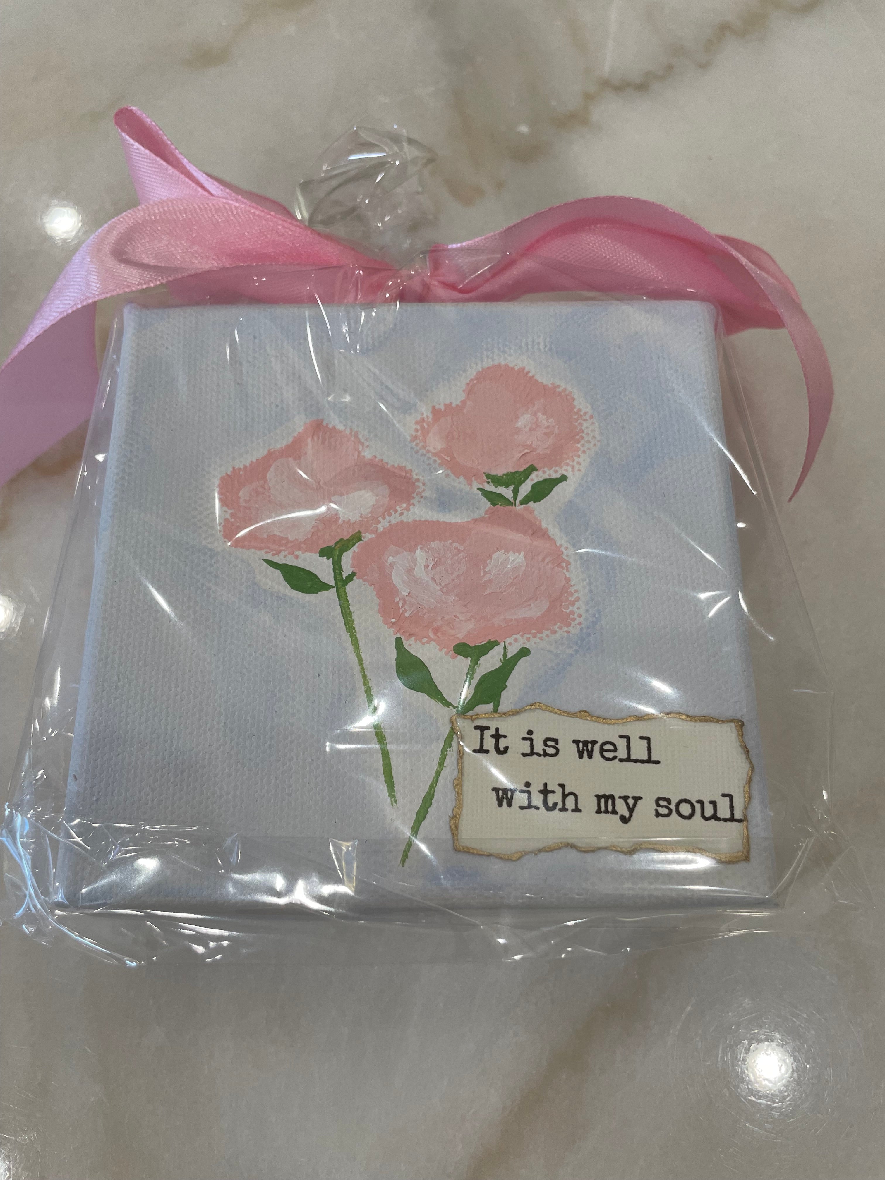 Canvas Art 4x4 |3 Flower Pink