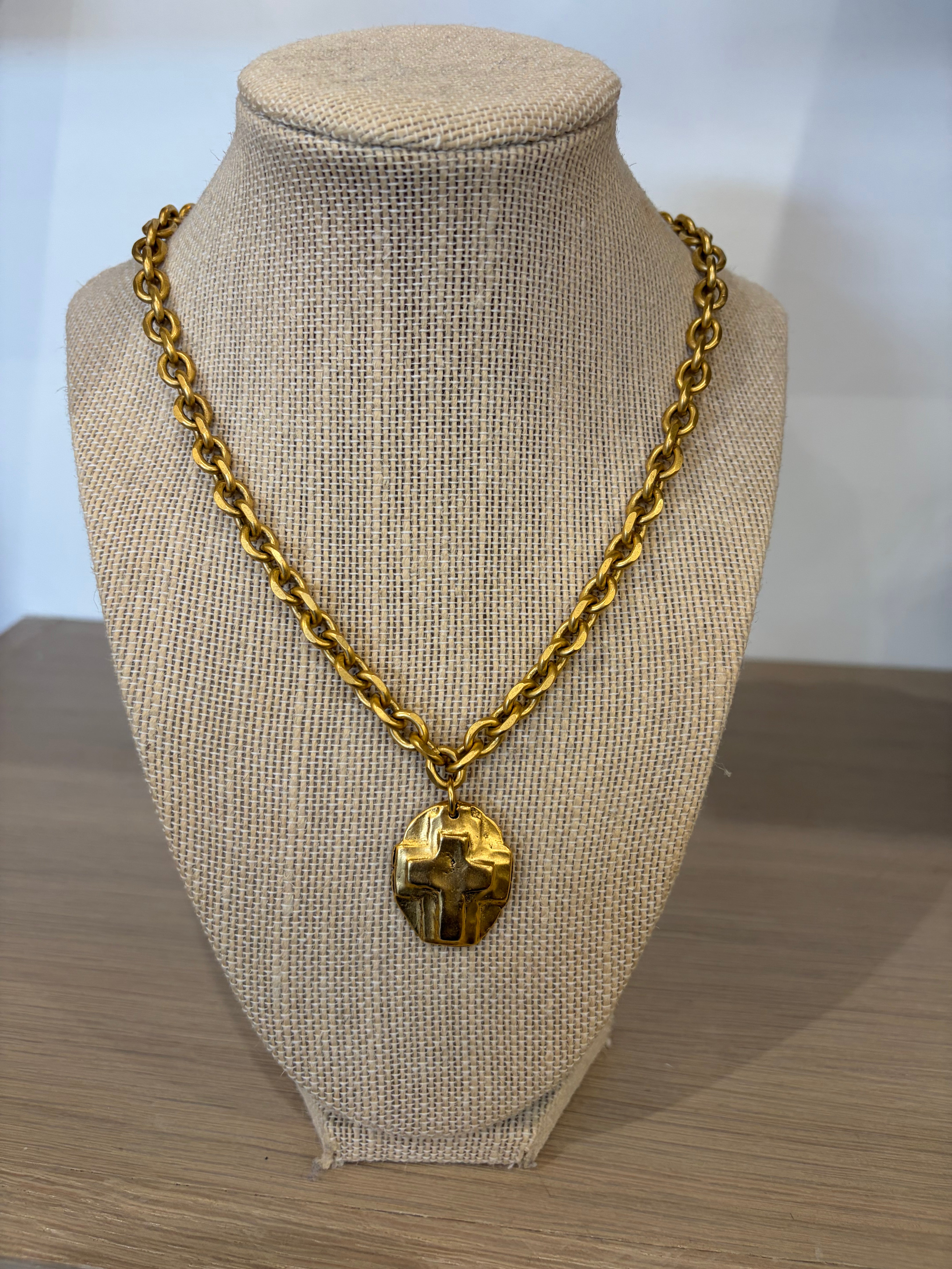Cross Pendant on Gold Chain
