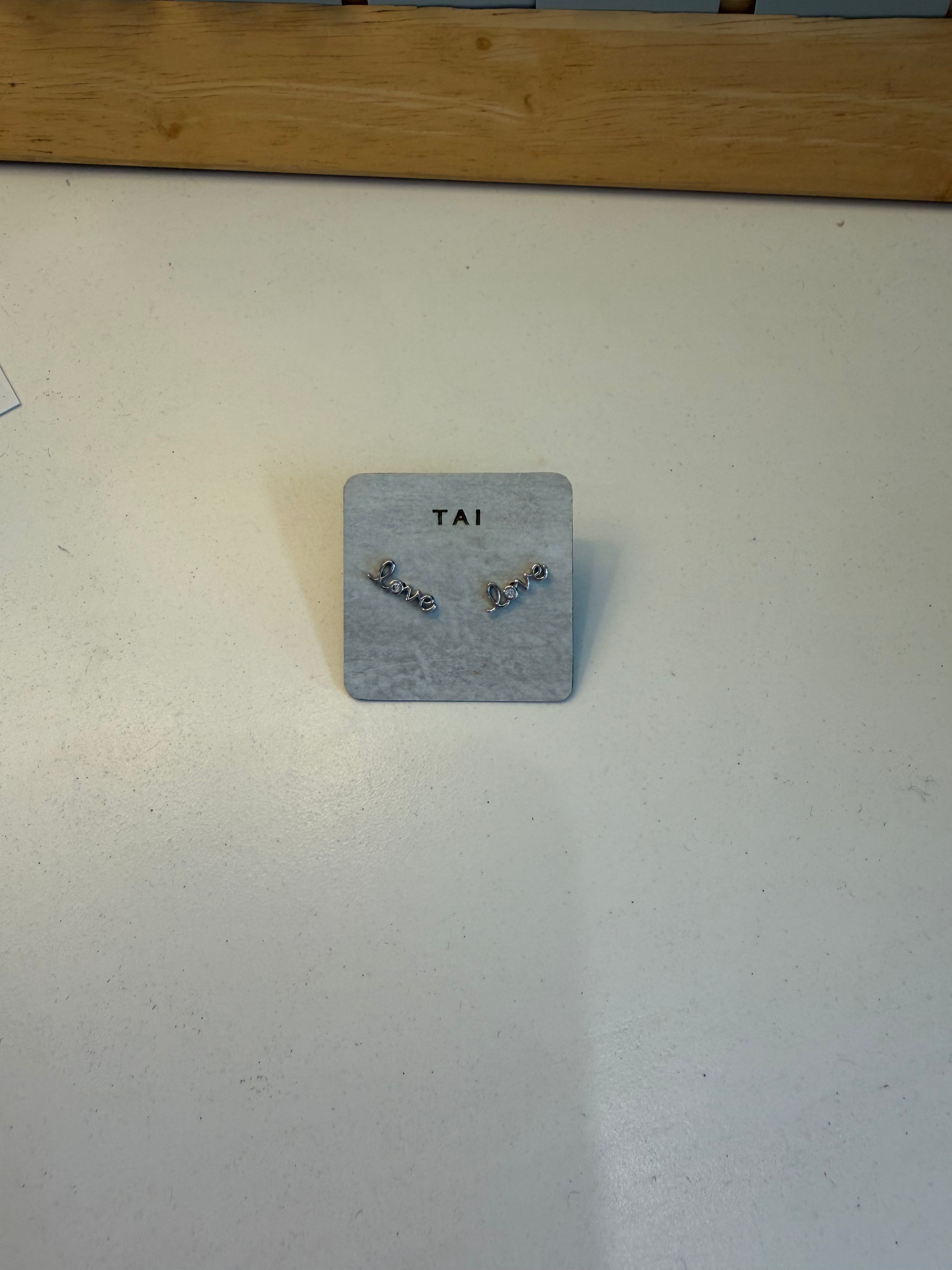 Love Stud Earrings Silver