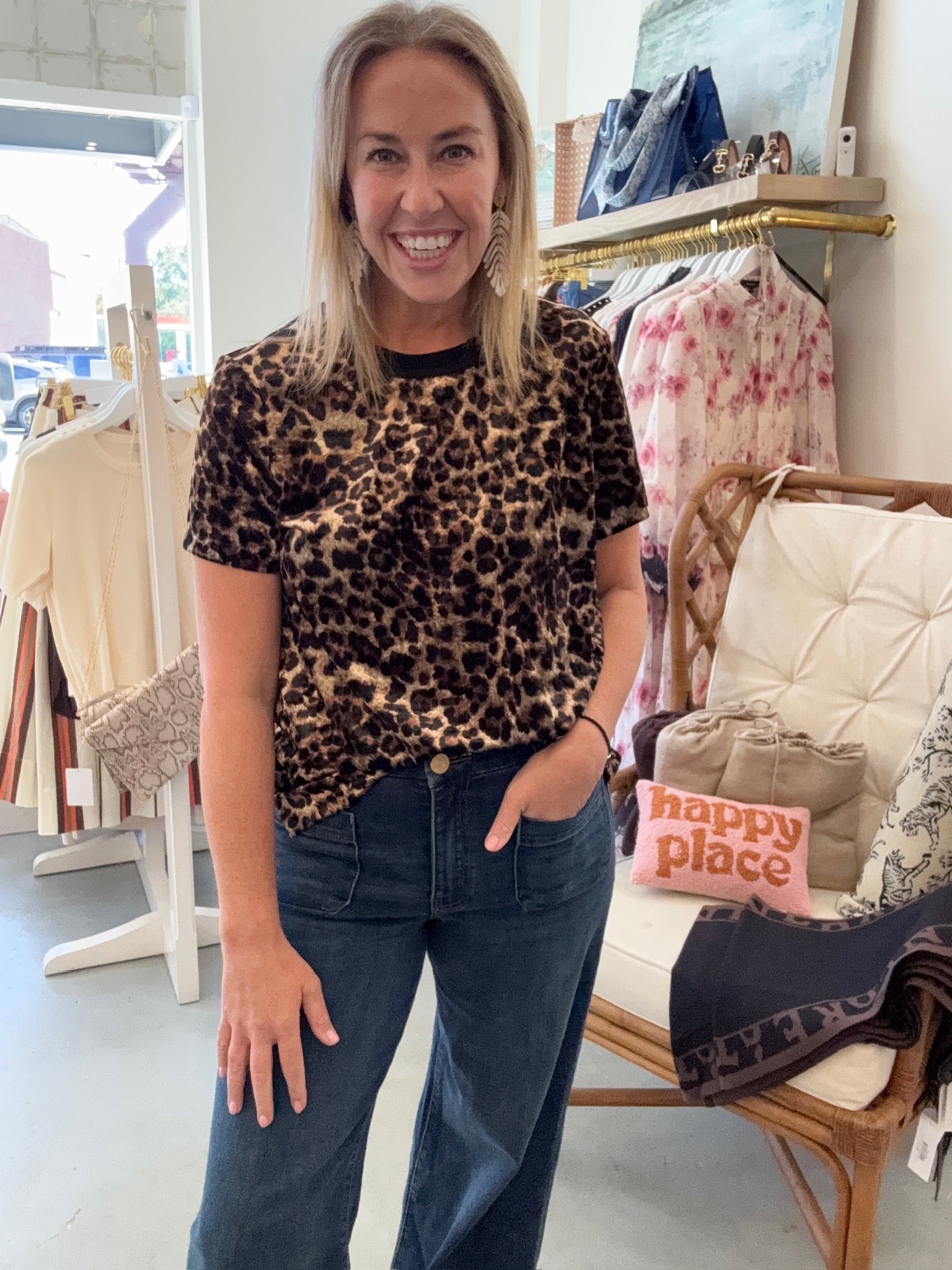 Val Velvet Leopard Blouse