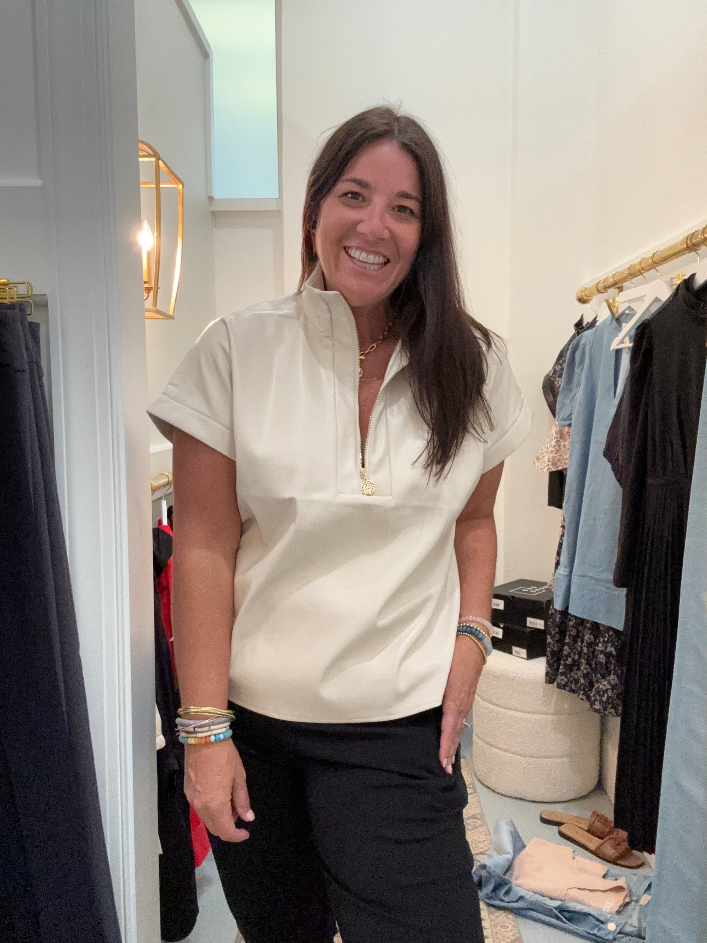 Poppy Pullover | Sandshell Vegan Leather