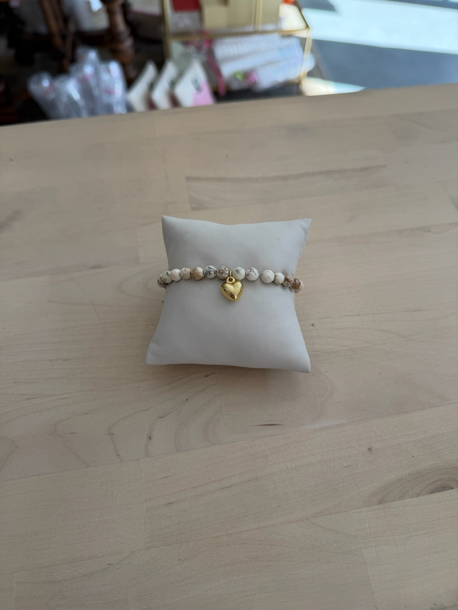 Beaded Bracelet | White Heart