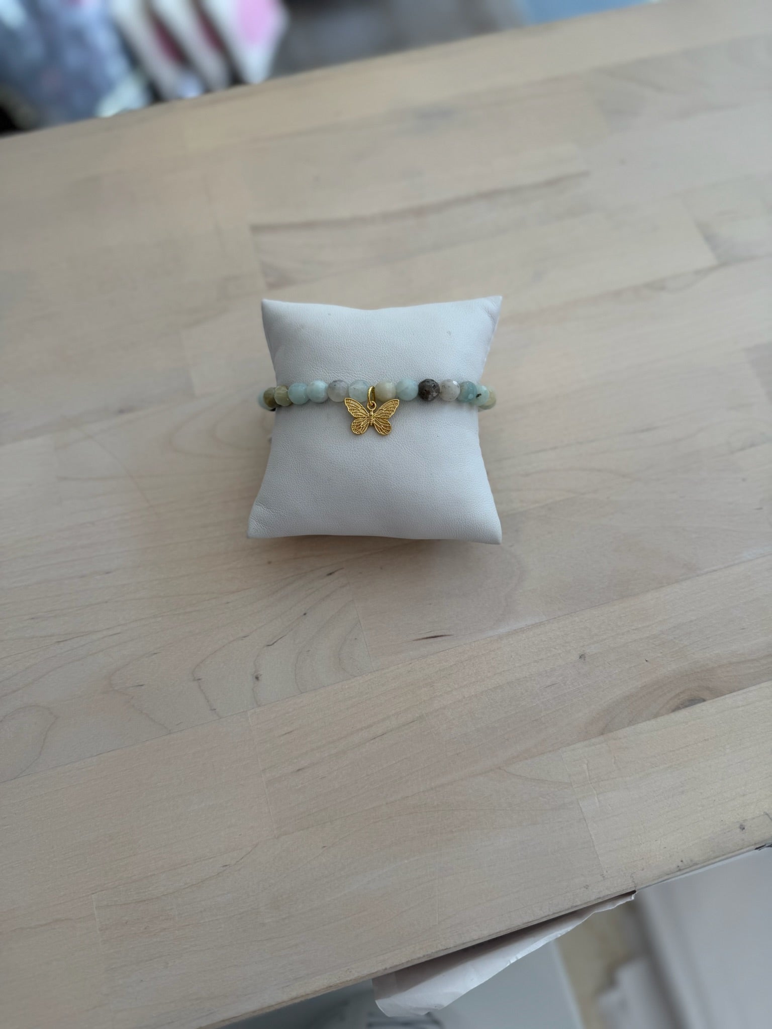 Stone Bracelet | Green Butterfly