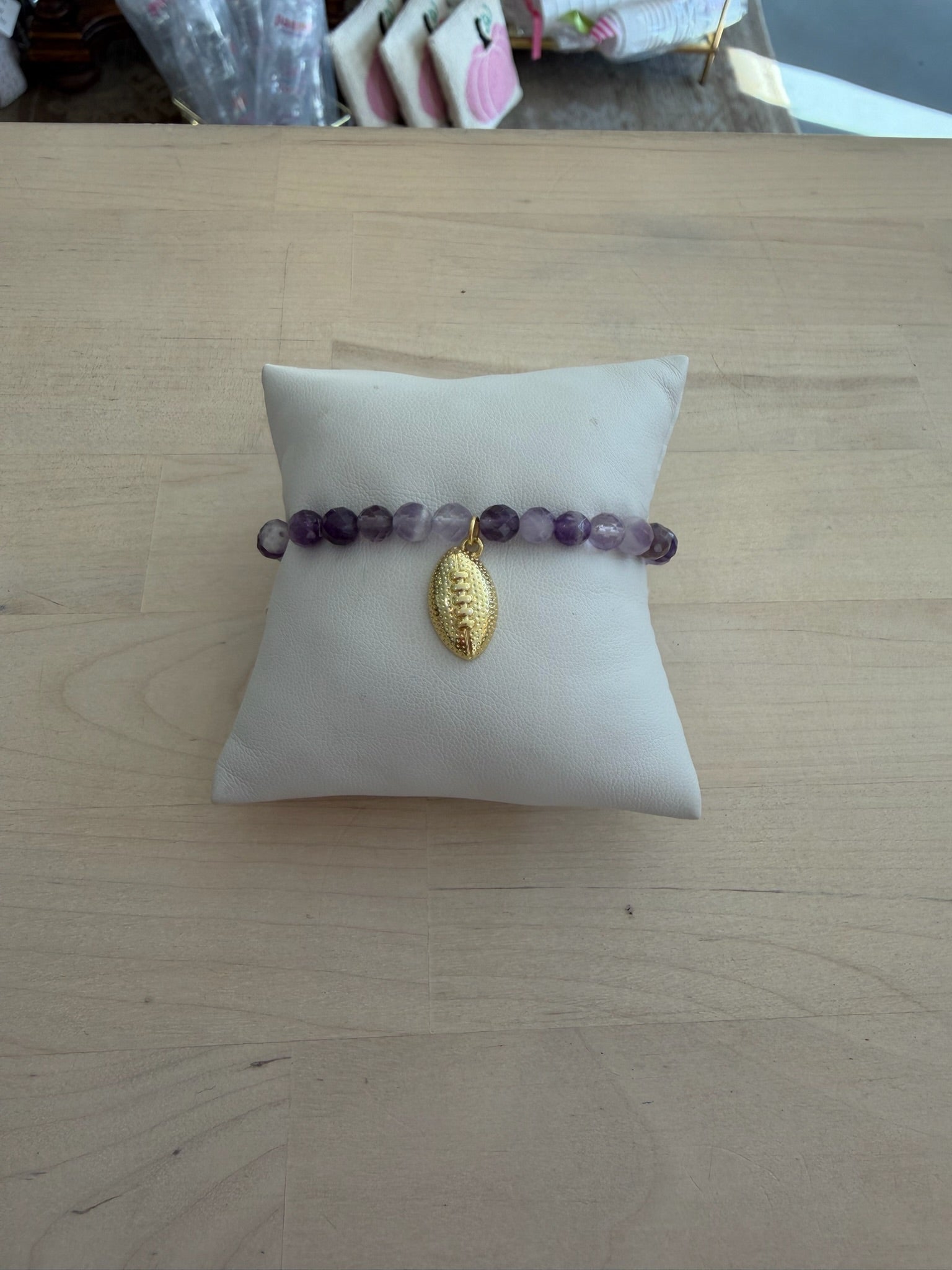 Beaded Bracelet | Purple Football