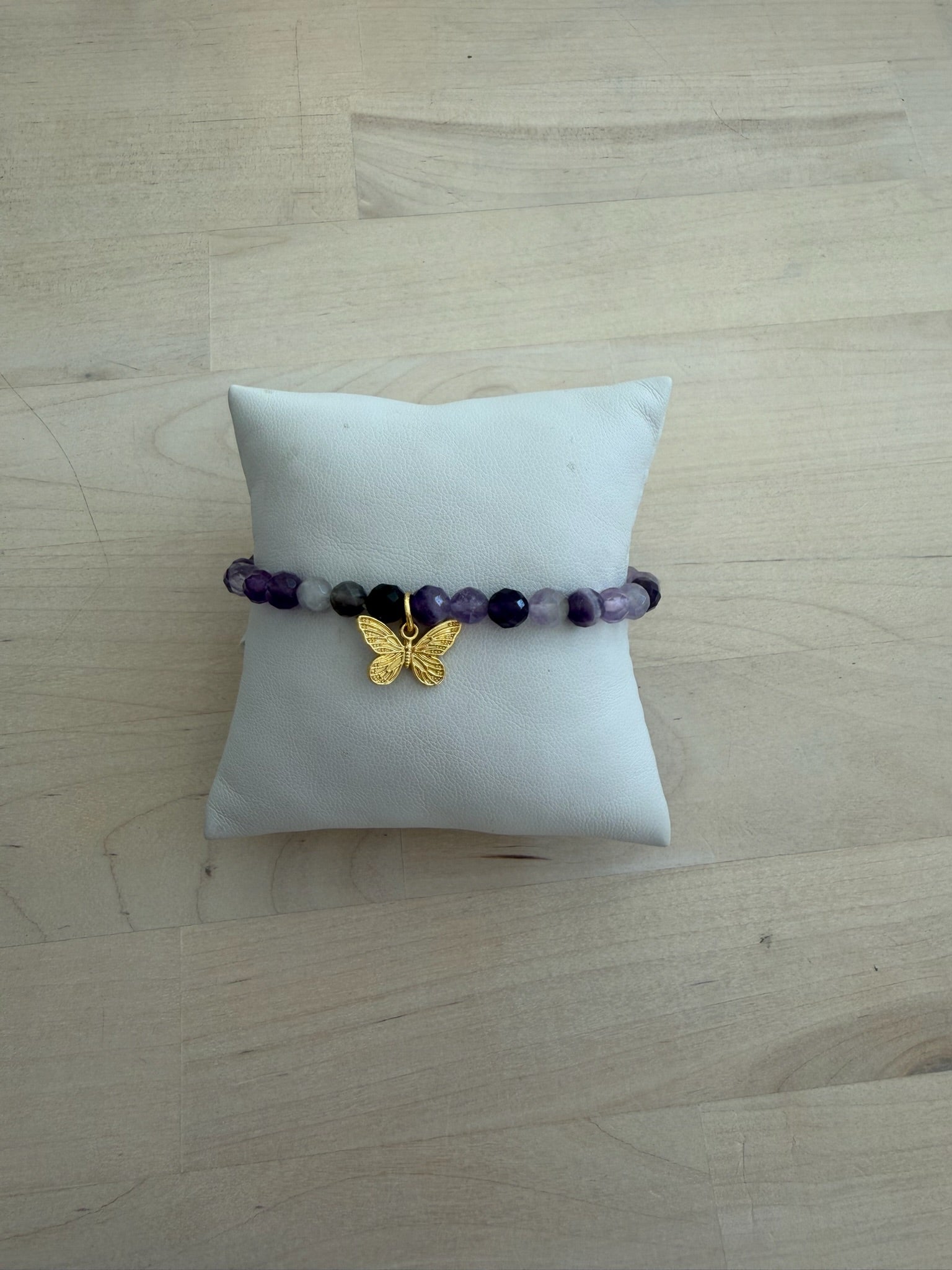 Beaded Bracelet | Purple Butterfly