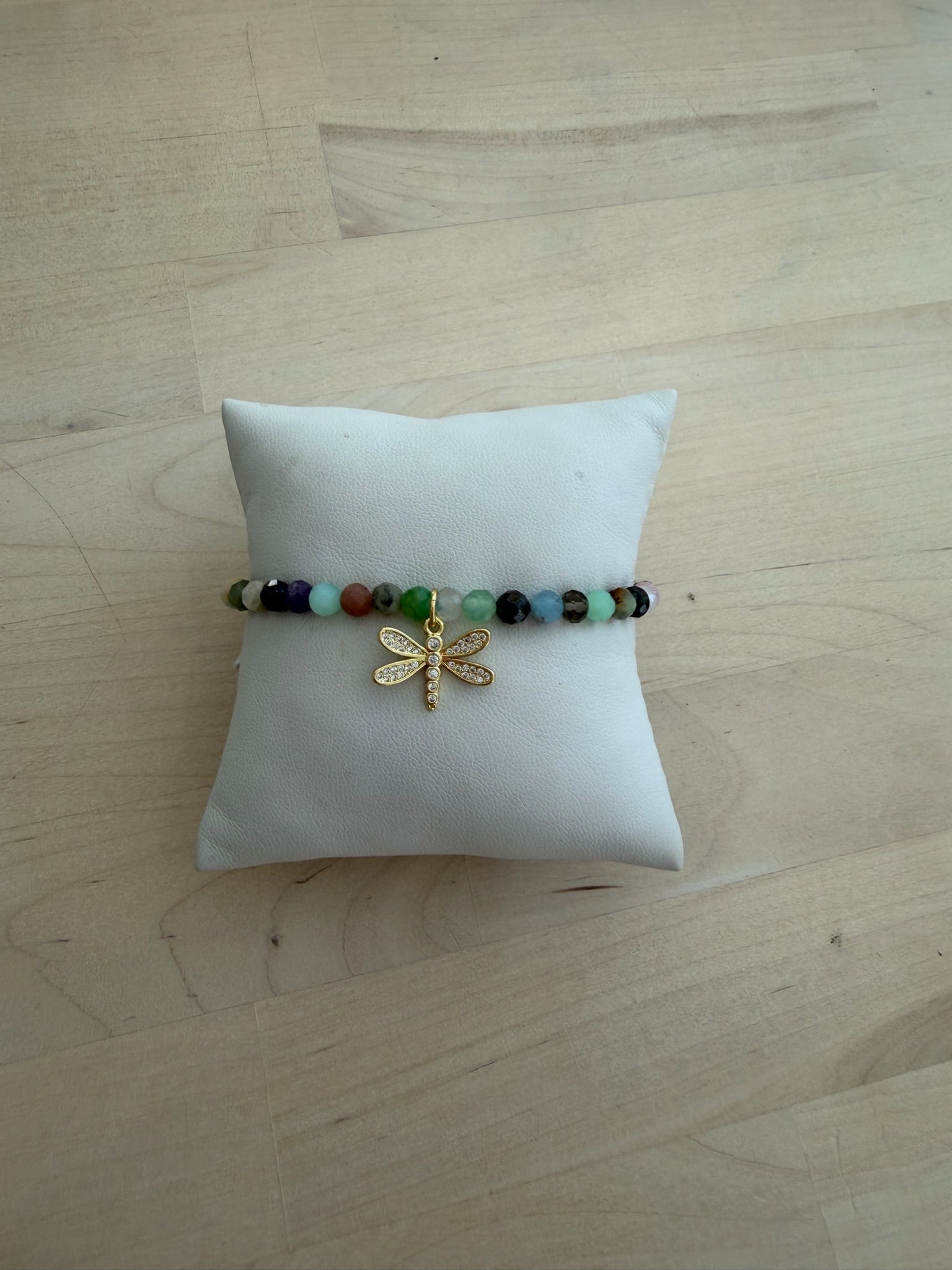 Multi Stone Bracelet | Gold Dragonfly