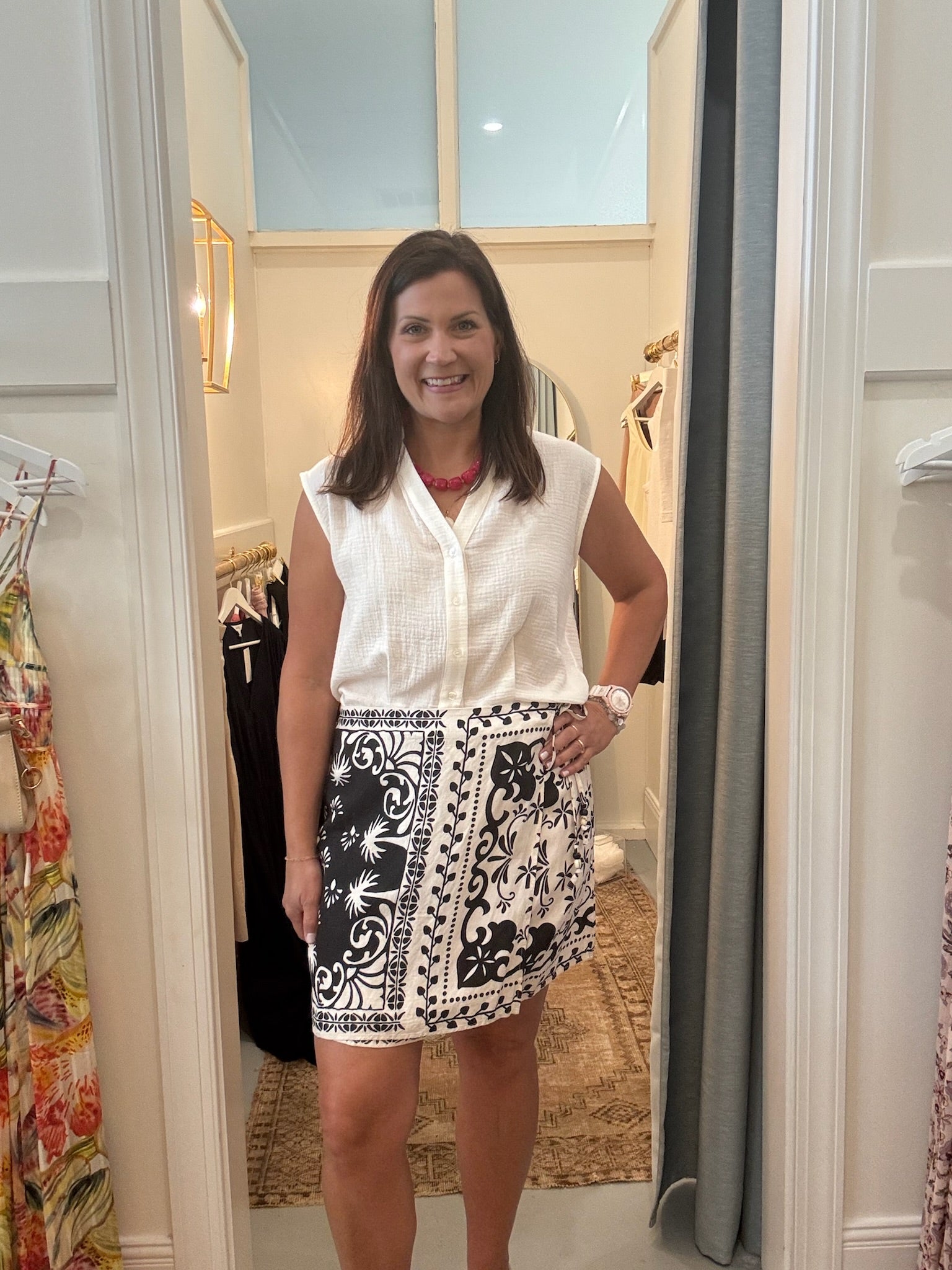Wrap Skirt with Sash | Tropical Bandana Print