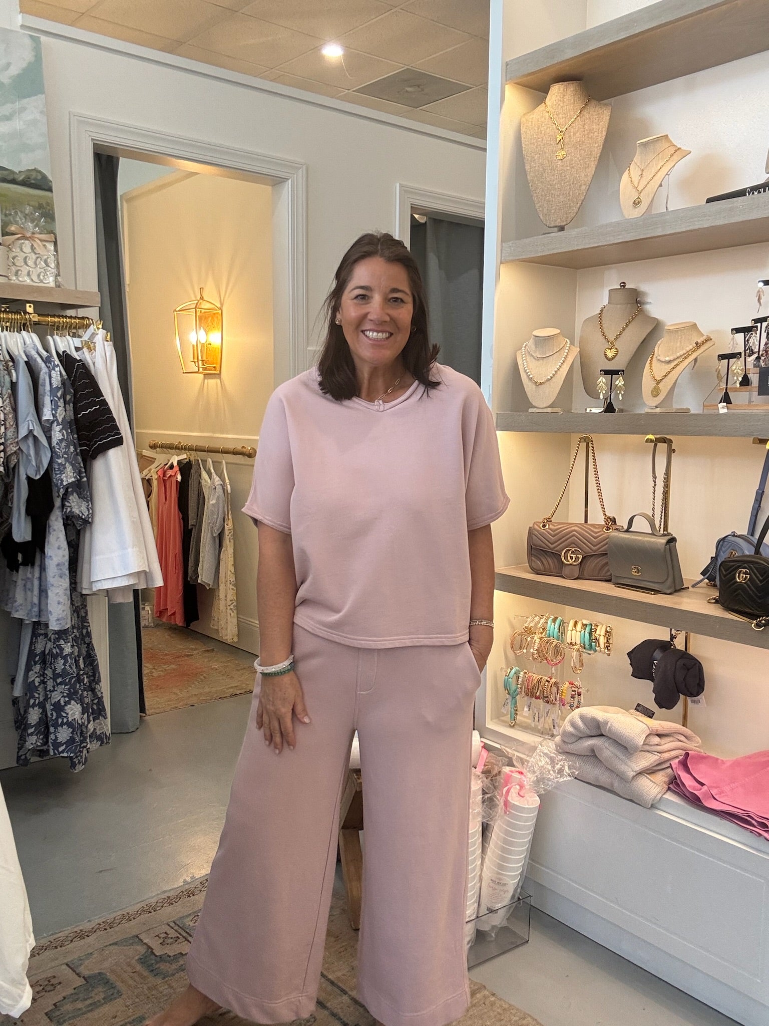 Frenchie Raw Edge V Neck | Mineral Pink
