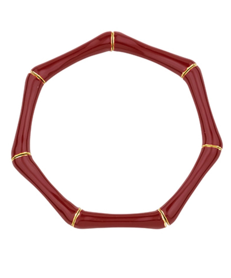Epoxy Bamboo Bracelet | Dark Red