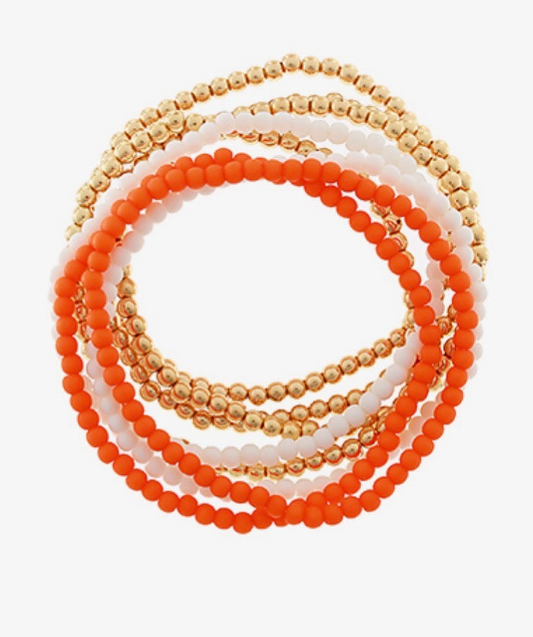 Game Day Bracelet | Orange, White