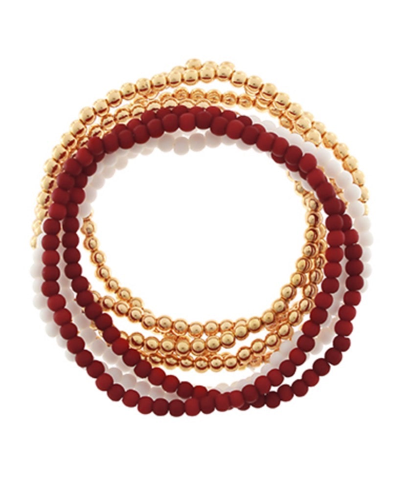 Game Day Bracelet | Burgundy, White