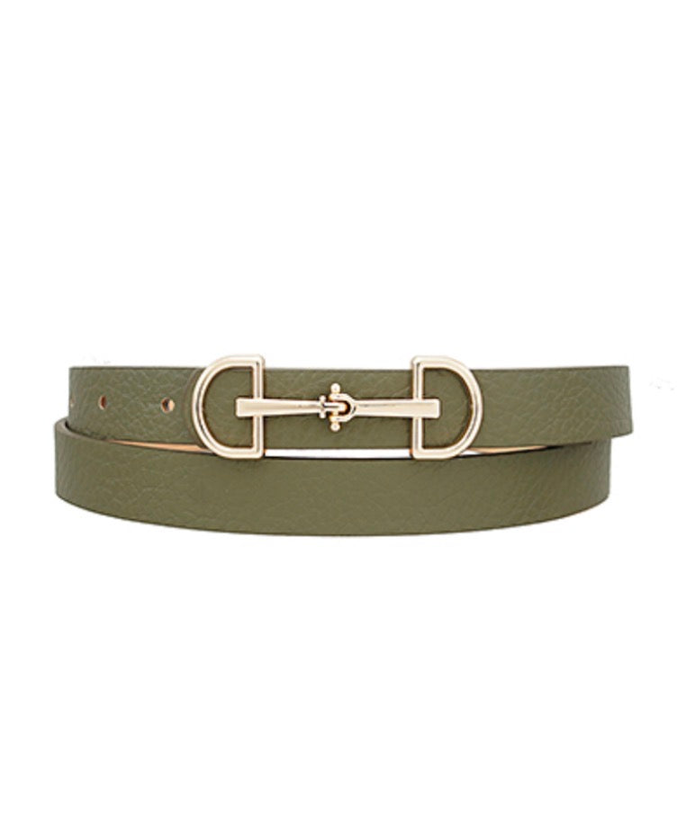 Horse Bit Buckle Belt | Olive