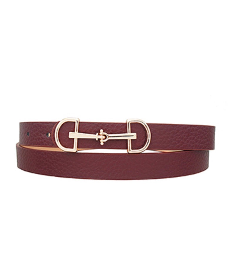 Horse Bit Buckle Belt | Wine