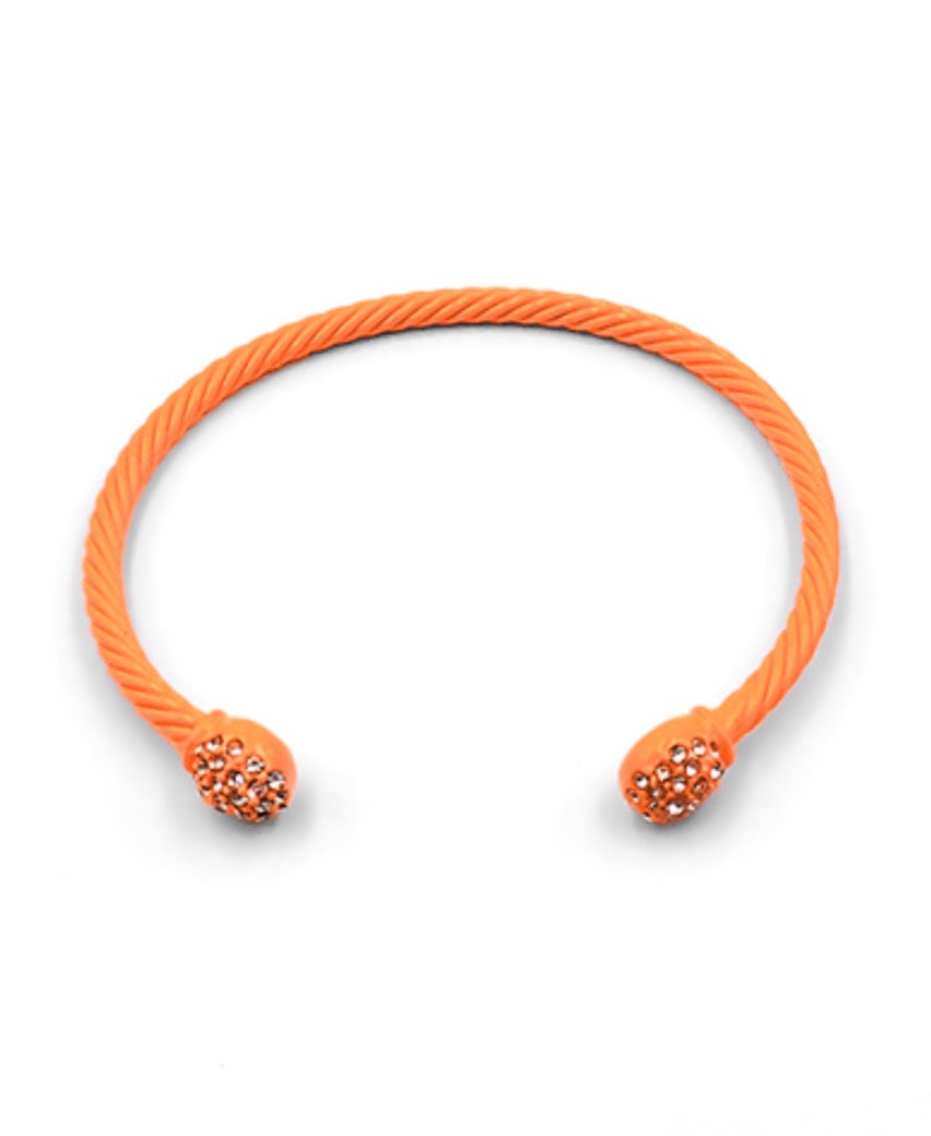 Crystal End Open Cuff | Orange