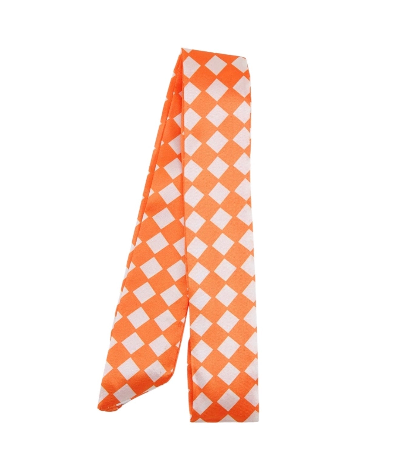 Game Day Checkered Bag Scarf | Orange & White