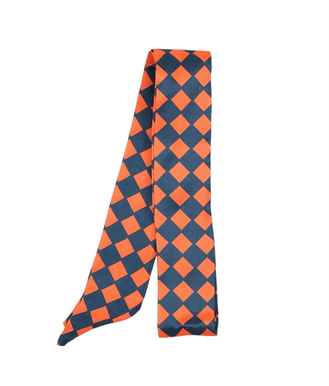 Game Day Checkered Bag Scarf | Navy & Orange
