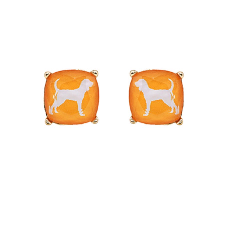 Orange Smokey Stud Earrings