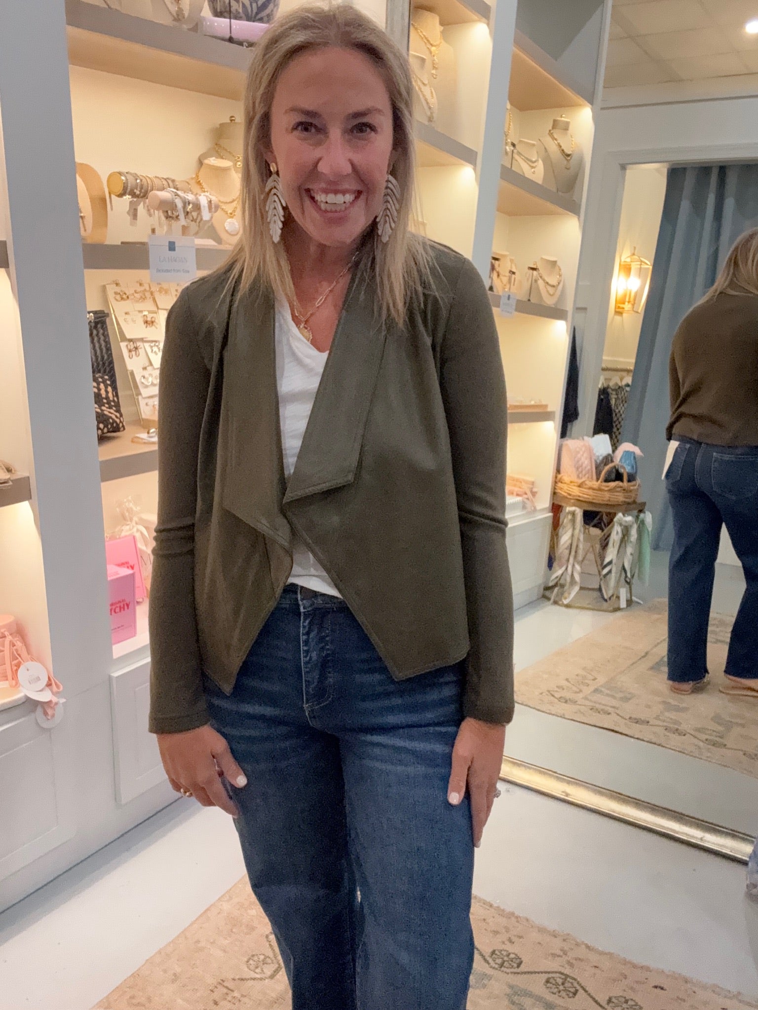 Mabel Mix Media Jacket | Olive