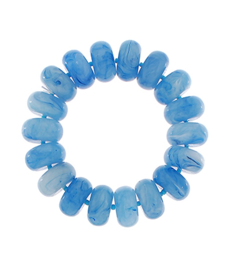Marble Rondelle Bead Bracelet | Blue