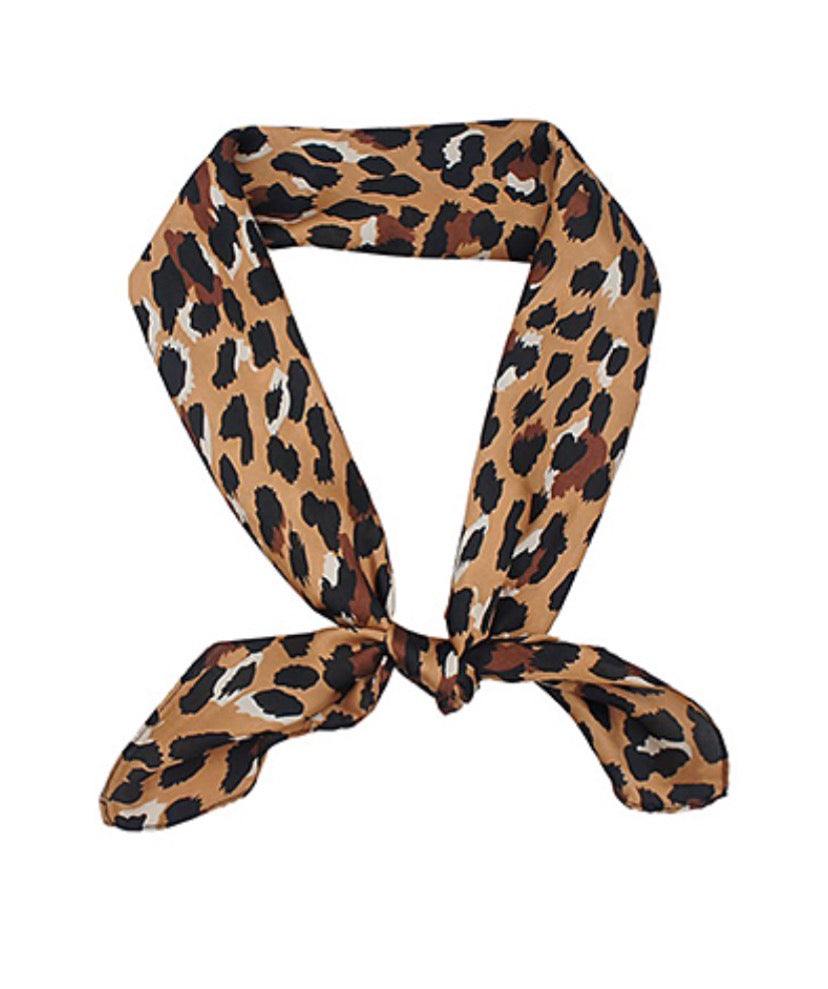 Leopard Print Scarf Bandana | Brown