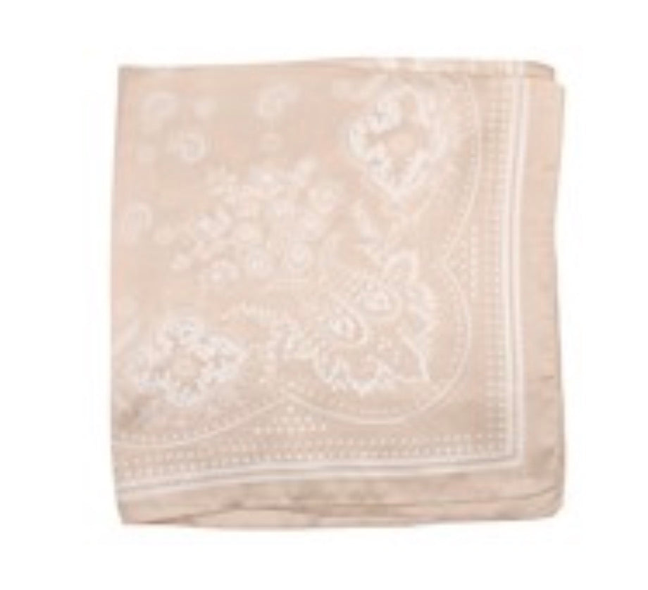 Paisley Print Bandana Scarf | Beige