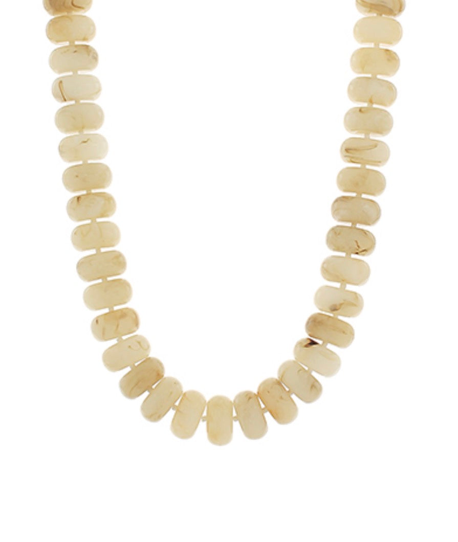 Rondelle Bead Staple Necklace | Natural