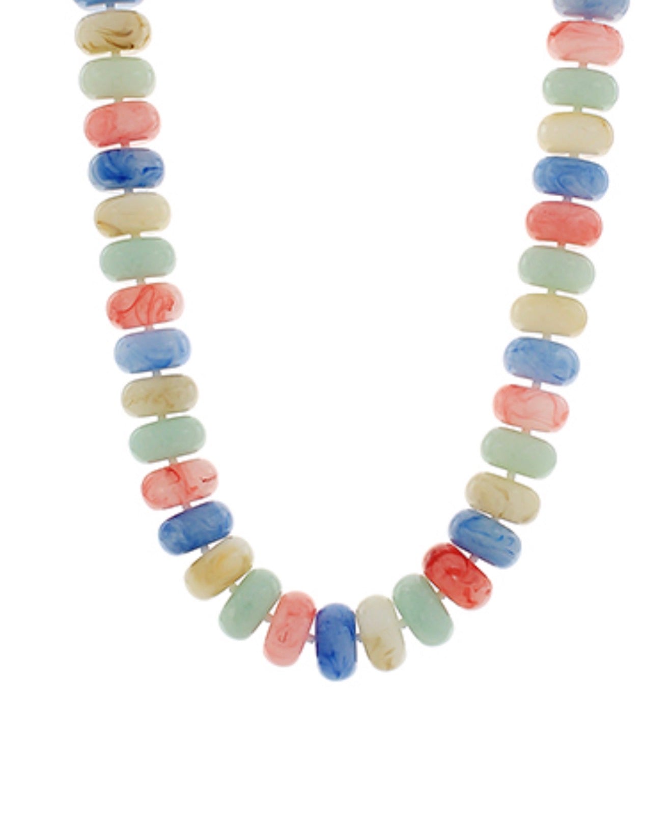 Rondelle Bead Staple Necklace | Pastel Multi