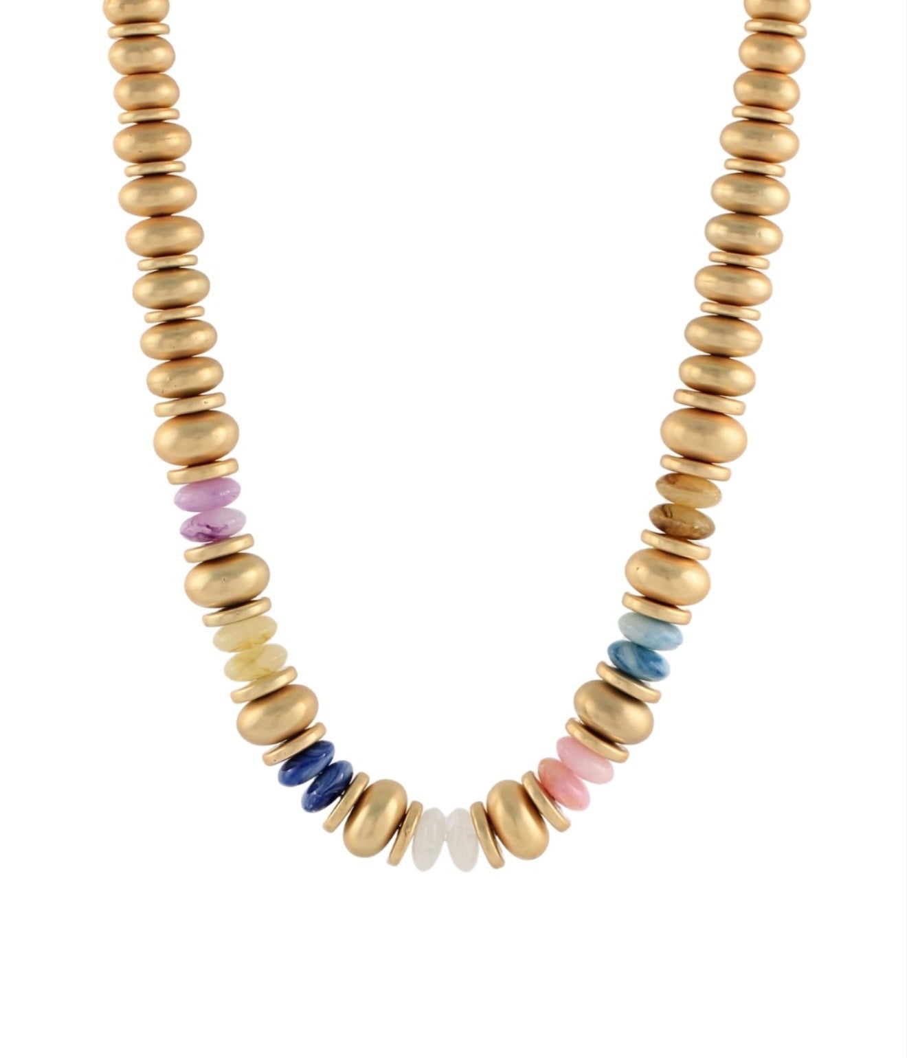 Rondelle Bead Statement Necklace | Multi