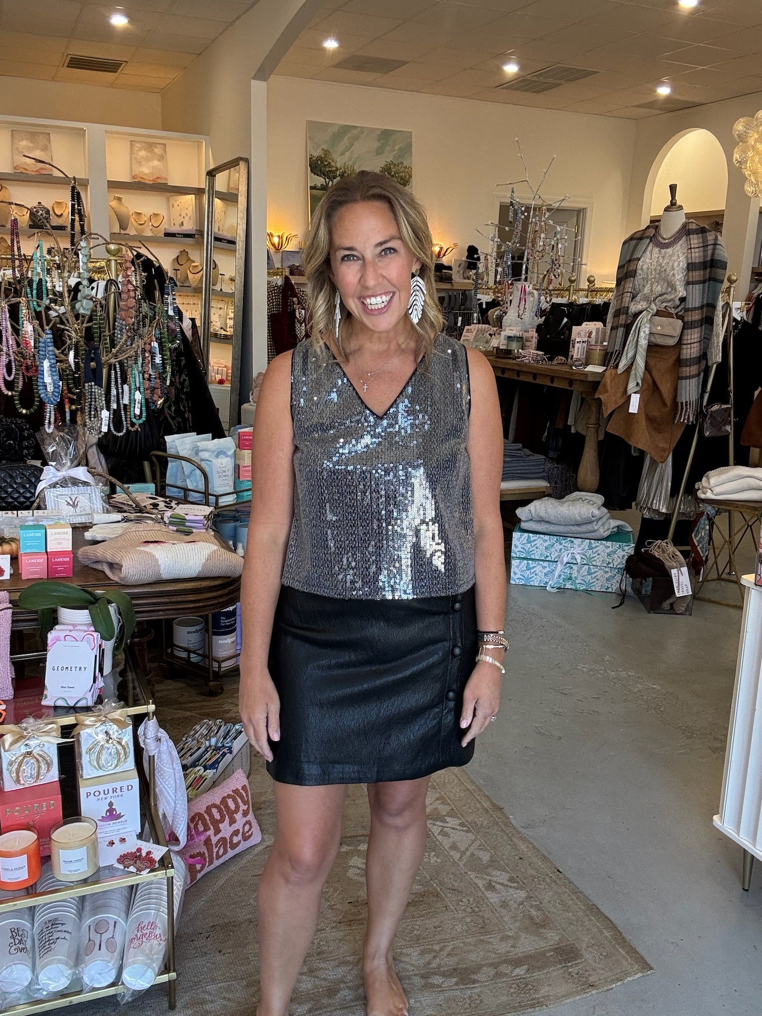 Ziggy Top | Black Tie Sequin