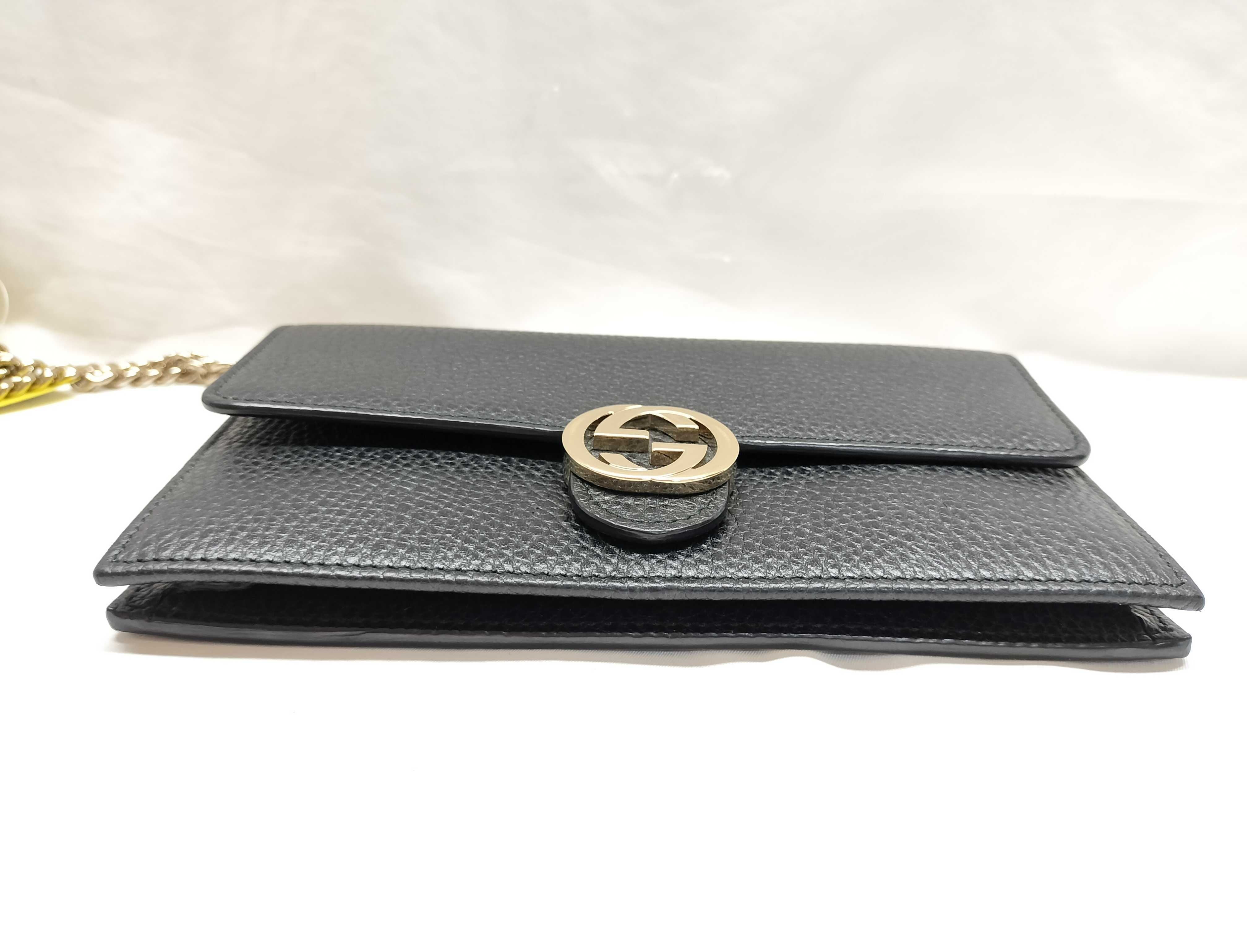 Gucci Interlocking Chain Wallet Black Shoulder Bag
